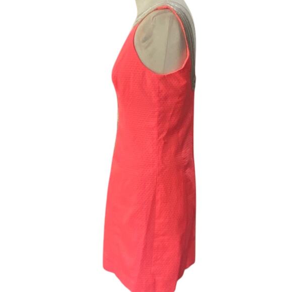 Lilly Pulitzer Valli Shift Dress Cayenne Coral with metallic trim size 00 - Picture 4 of 14